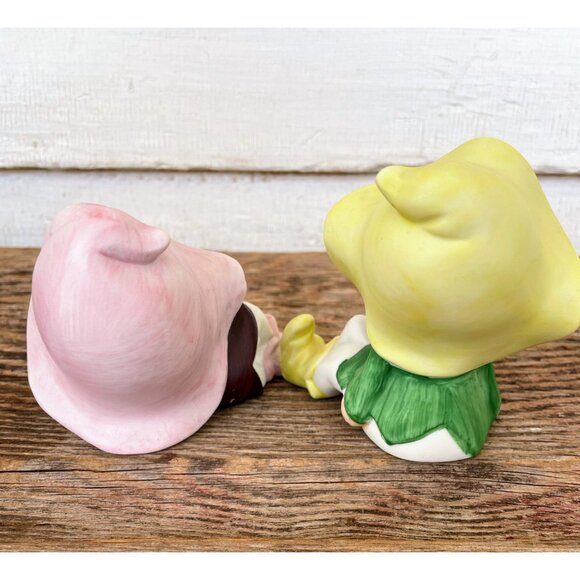 Vintage 1970s Pair Homco Bisque Porcelain Pixie fairy girls - Picture 6 of 14